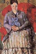 Paul Cezanne madame cezanne in a red armcbair Germany oil painting artist
